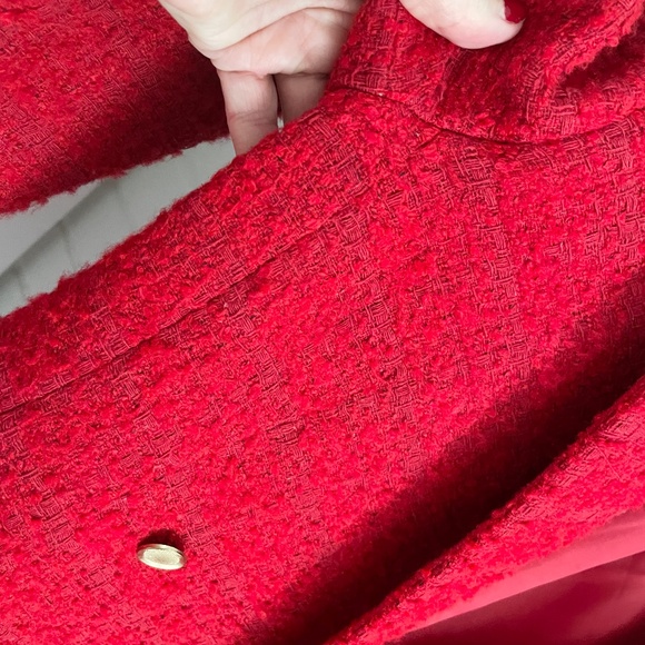LC Waikiki Vision Women's Blazer Tweed Jacket Chanel vibe Double breasted Red S - Picture 15 of 16